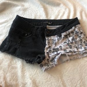 Distressed Skull Shorts